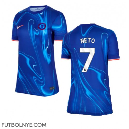 Camiseta Chelsea Pedro Neto #7 Primera Equipación para mujer 2024-25 manga corta